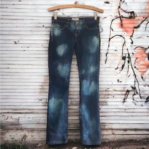 Current Elliott dark wash tie dye bleached ACE straight leg slim leg 26